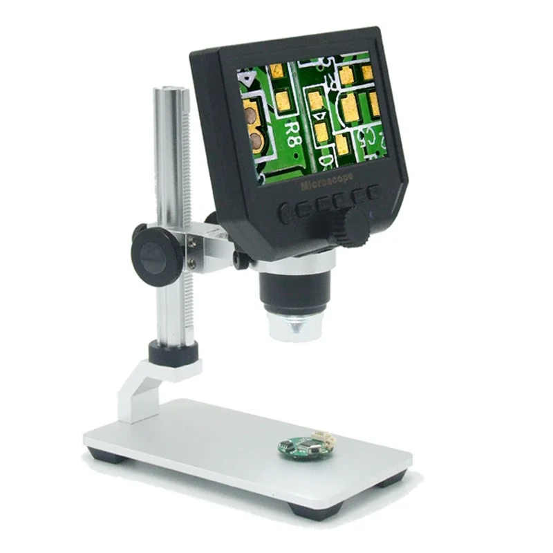 Microscope numérique électronique portable 3,6 MP VGA 4,3 pouces HD, loupe 1-600X, microscope vidéo pour la réparation de cartes mères PCB et la soudure