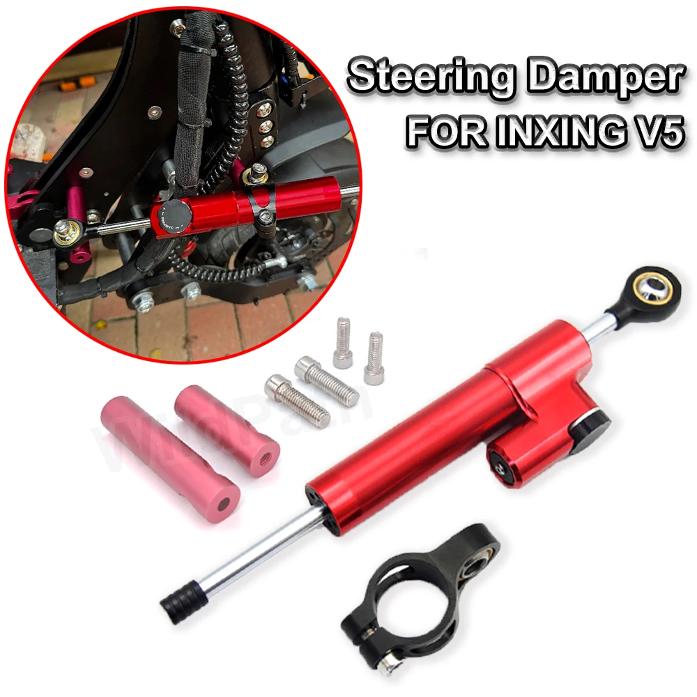 CNC Carbon Fiber Stabilizer Steering Damper Adjustable Electric Scooter Steering Damper Bracket Support Kit For Inxing V5 view 2
