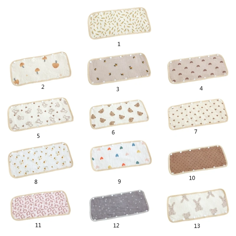 

Lovely Sucking Cloth for Baby Stroller Pram Baby Stroller Protective Cloth Multi-pattern Burp Cloths for Mom Strap W3JF