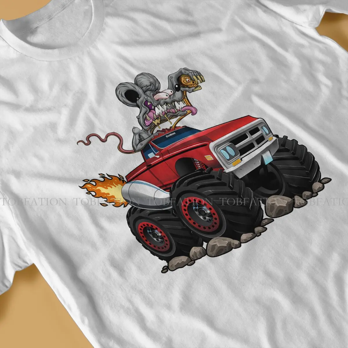 Tales of the Rat Fink Cartoon Film 100% Cotton TShirts DigiRods Rat Rod Racer Monster Truck Distinctive Men's T Shirt Tops 6XL image 4