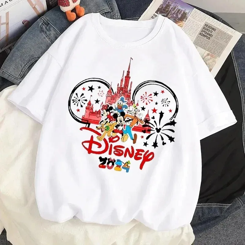 2024 Disney Family Trip Clothes Aesthetic Fashion Disneyland Trip Women's T-shirt Mother Kids Matching Outfits