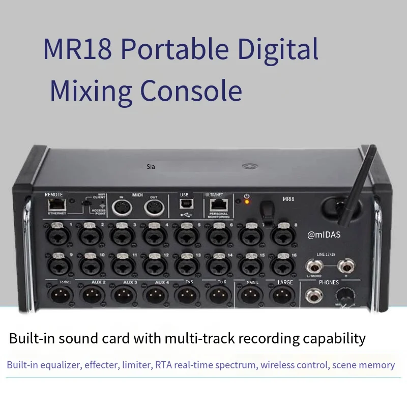 Consola de grabación de estudio de mezcla Digital profesional MR18, mezclador Digital de estudio, mesa de sonido multipista de Audio con grabadora USB
