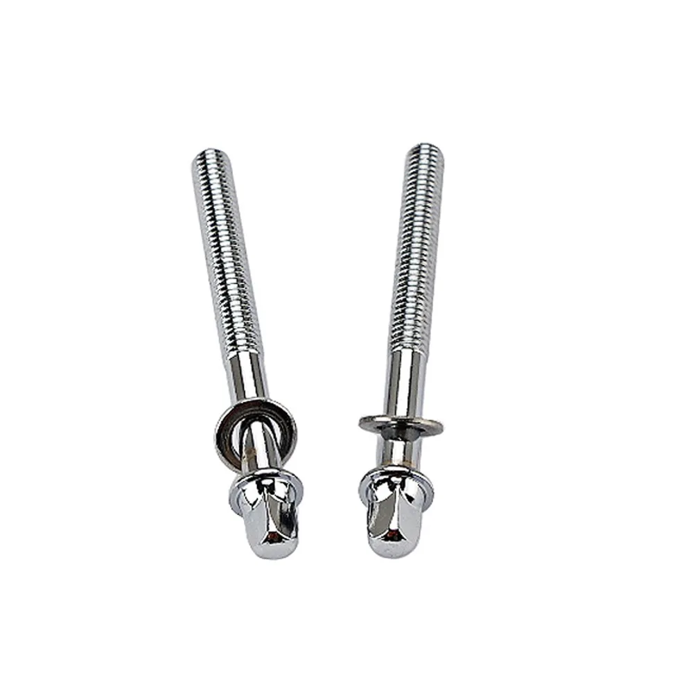 6PCS 70mm Length Drum Tension Rods Metal Material Silver Drum Kit Screw Set Percussion Replacement Screws For Jazz Drum Kit