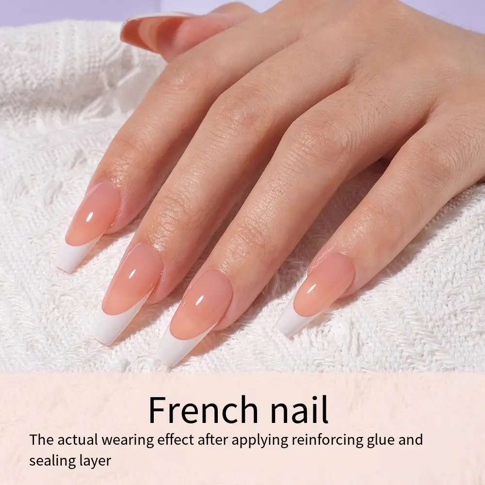 Faux ongles réutilisables 9 en 1 pour fille, 270 pièces, nail art, French tip, souhaits on, No Mark, Nude, Natural Soft, 3D, DIY