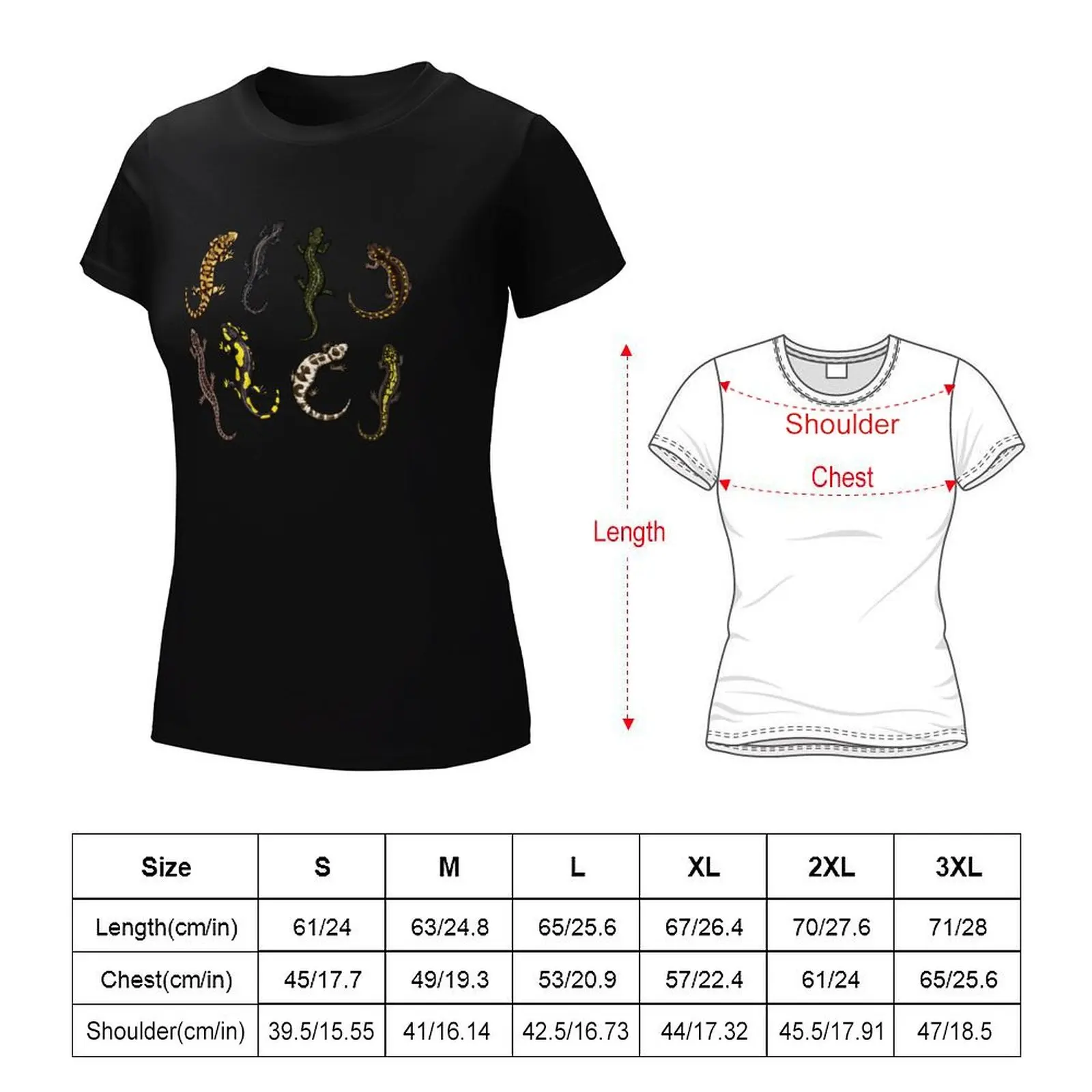 Salamanders T-shirt summer tops aesthetic clothes graphics white t-shirt dress for Women sexy