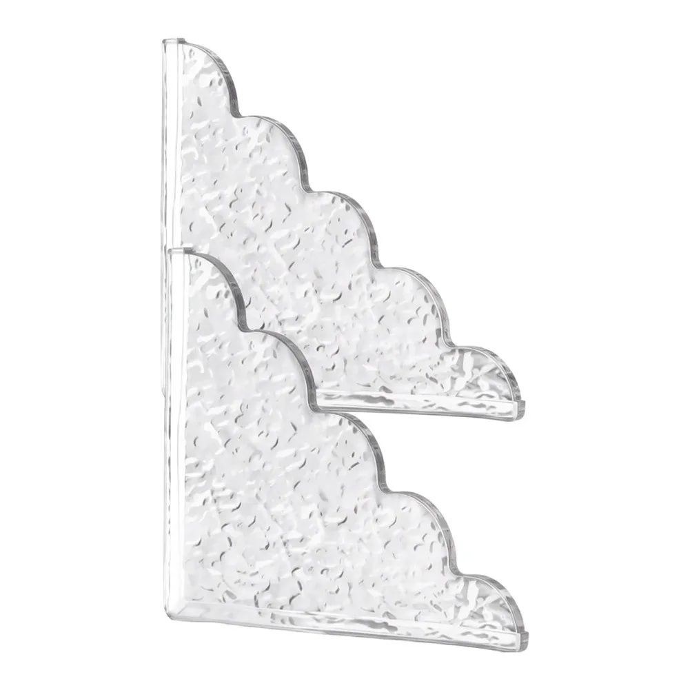 Clear Corner Spatter Guard 22x19cm 2-Pack Self-Adhesive Shower Protector for Shower Stall and Bathtub Edge Water Redirection