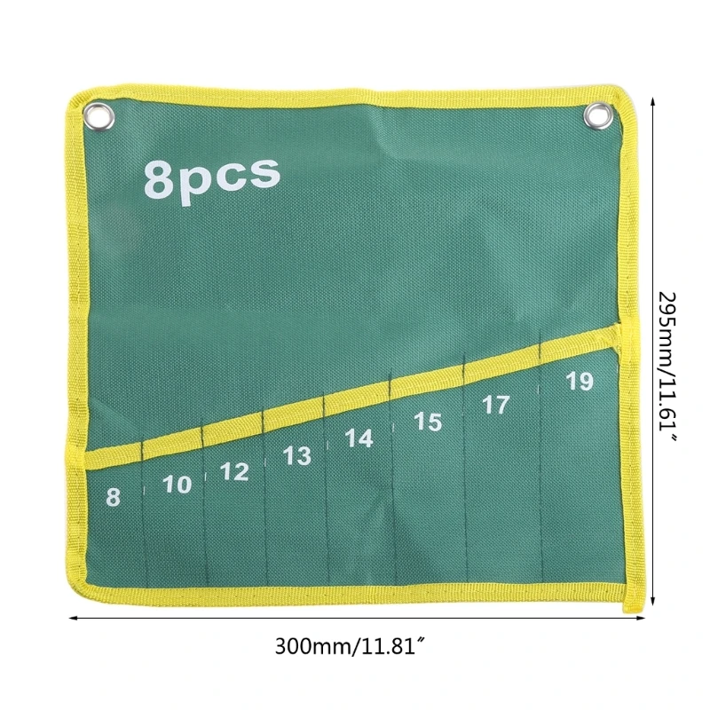 8 กระเป๋าผ้าใบทนทาน Spanner ประแจเครื่องมือ Roll Up Storage Bag