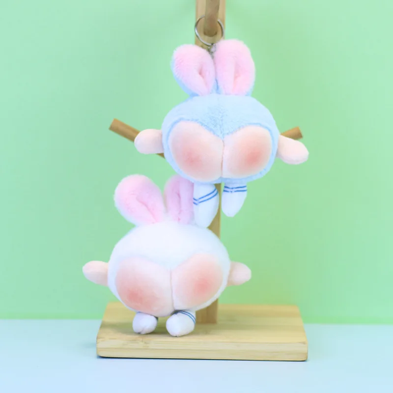 

1-20PCS Funny Peach Bunny Butt Keychain Cute Plush Keychain Decoration Charm for Purse Backpack Hanging Decor Small Gift