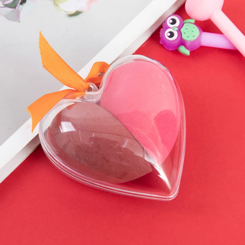 Forma de coração criativo maquiagem em pó puff esponja macia cabaça cosméticos sopro molhado/seco meninas compõem pó facial fundação sopro