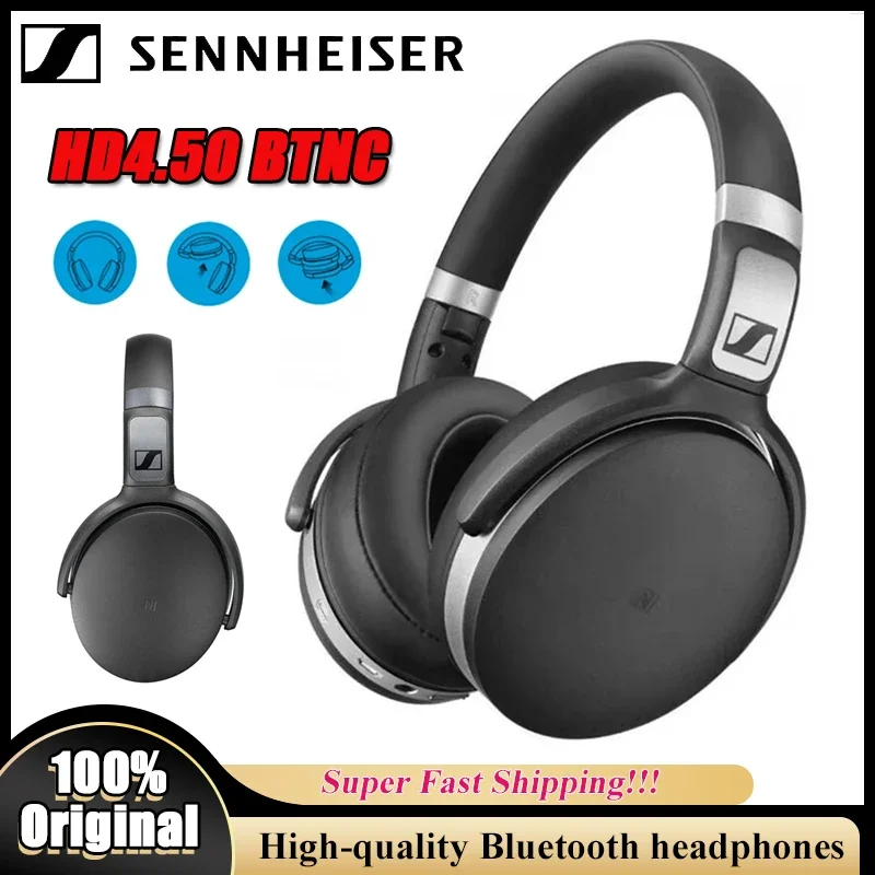 

Беспроводные Bluetooth-наушники Sennheiser HD4.50 BTNC с глубоким басом, шумоподавлением и стереозвуком, игровые наушники-гарнитура