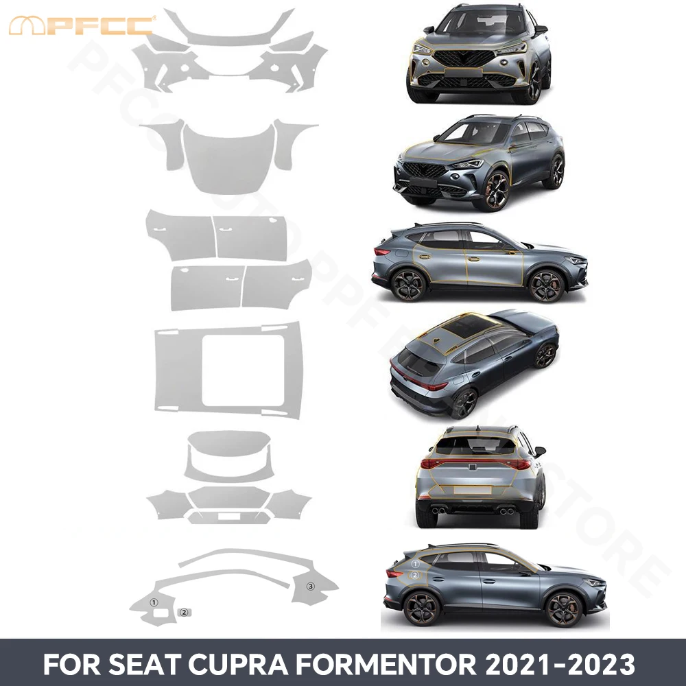 TPU 페인트 보호 필름 SEAT CUPRA Formentor 2021 2022 2023 자동차 바디 방지 스크래치 방지 자동차 액세서리 용 프리 컷 PPF