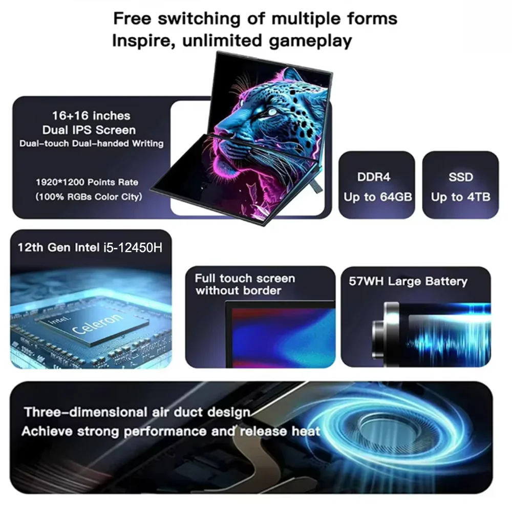 デュアルスクリーン DUAL SCREEN LAPTOP S1 GLF-S1 Dual screen Laptop 16