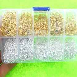 2600PCS/Set Of Box 5 6 7 8 9MM 18K Gold 925 Silver Open Jump Ring Open Ring Link Ring For DIY Jewelry Making Result Connector
