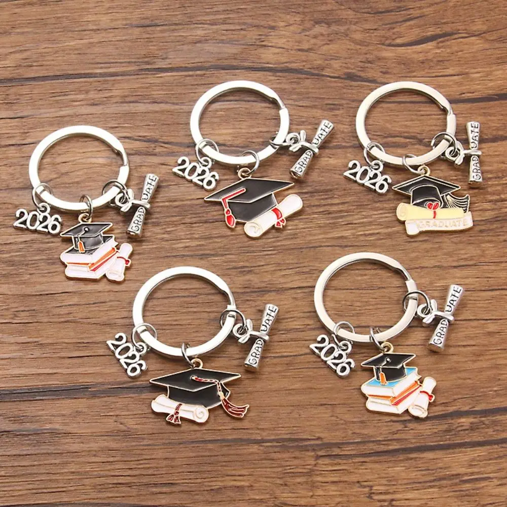 2026 Graduation Gown Cap Keychain Exquisite Versatile Graduation Cap Keychain Alloy Simple Doctoral Hat Keyring