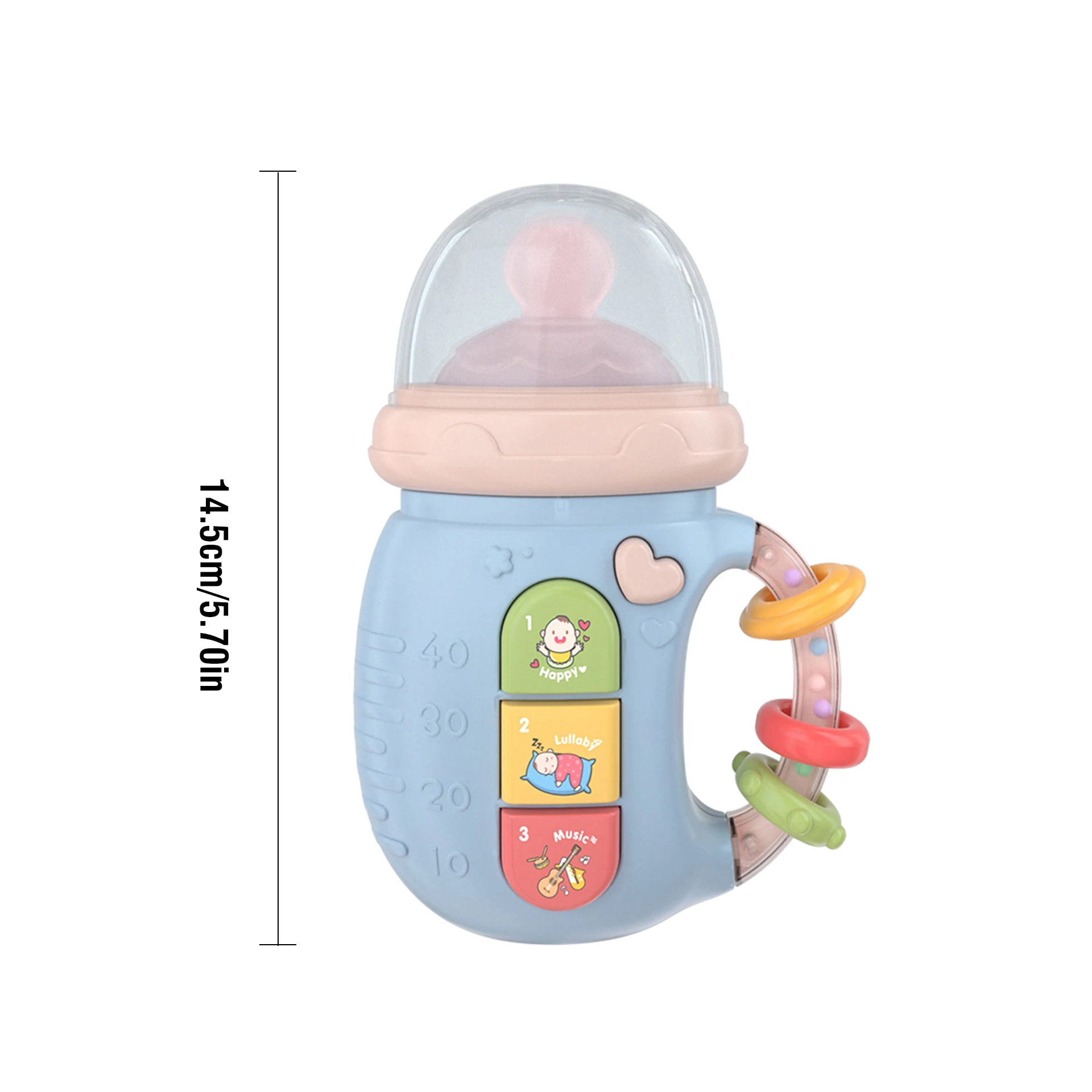 Zabawka muzyczna dla niemowląt Butelka do karmienia Komfortowe zabawki ze światłem i muzyką 18+ miesięcy Grzechotka dla niemowląt Zabawka do wczesnej nauki Prezent urodzinowy