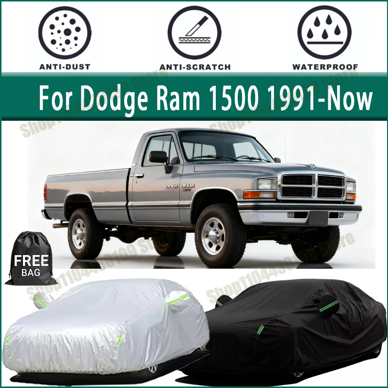 

For Dodge Ram 1500 1991-Now 2023 Outdoor Waterproof Snowproof Sunshade Car Cover 210T Custom Protection Storm Hood