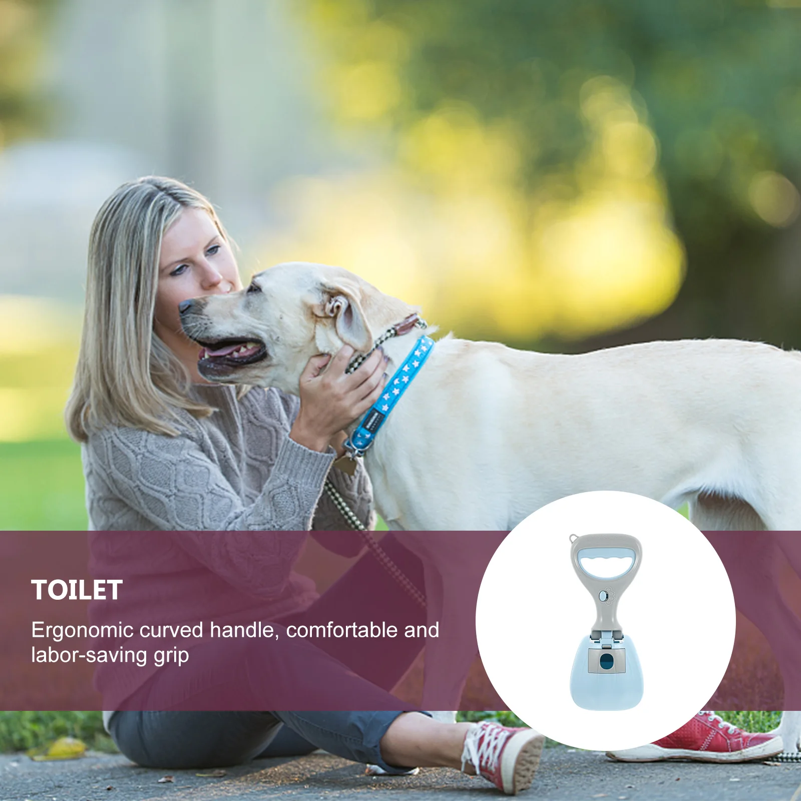 

Poop Scooper Dog Toilet Pet Scooping Waste Carrier Portable Blue Dogs Pickup Device