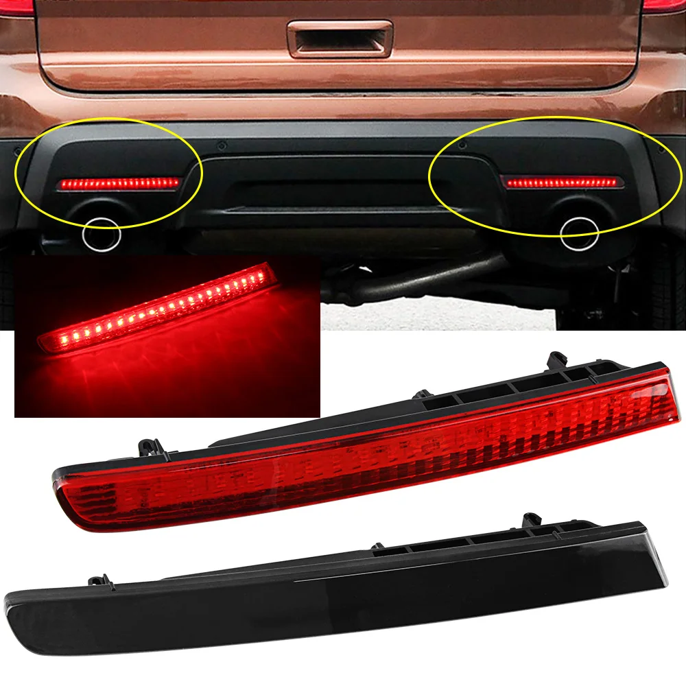 For 2011-2015 Ford Explorer Super Bright European Style LH RH Red LED Bumper Reflectors Rear Brake Tail Fog Lights 2Pcs