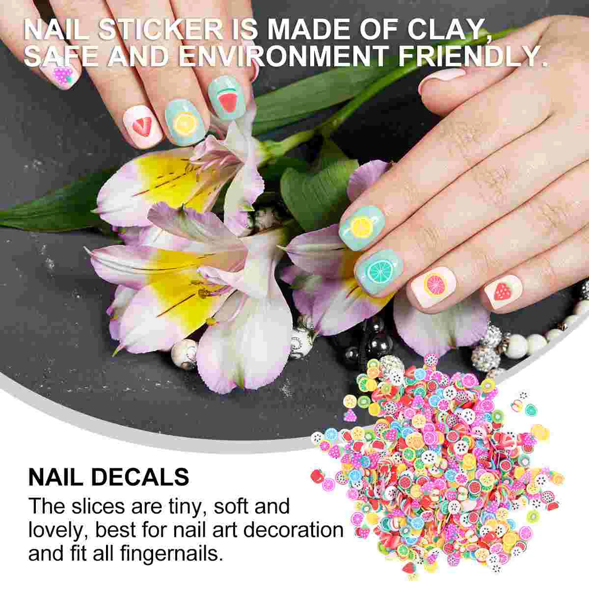 

5000pcs Fruit Nail Slice Colorful Nail Stickers Nail Decals Clay Fruit Slice Slice Nail Decoration