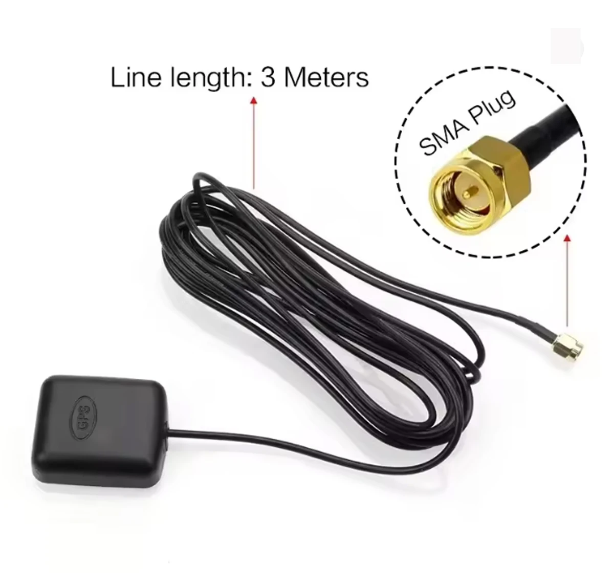 PLOSON GA-06 Waterproof GPS Antenna for marine Yacht Car, SMA Male Plug, 3m cable, Navigation for Marine Boat Car Vehicle image 3