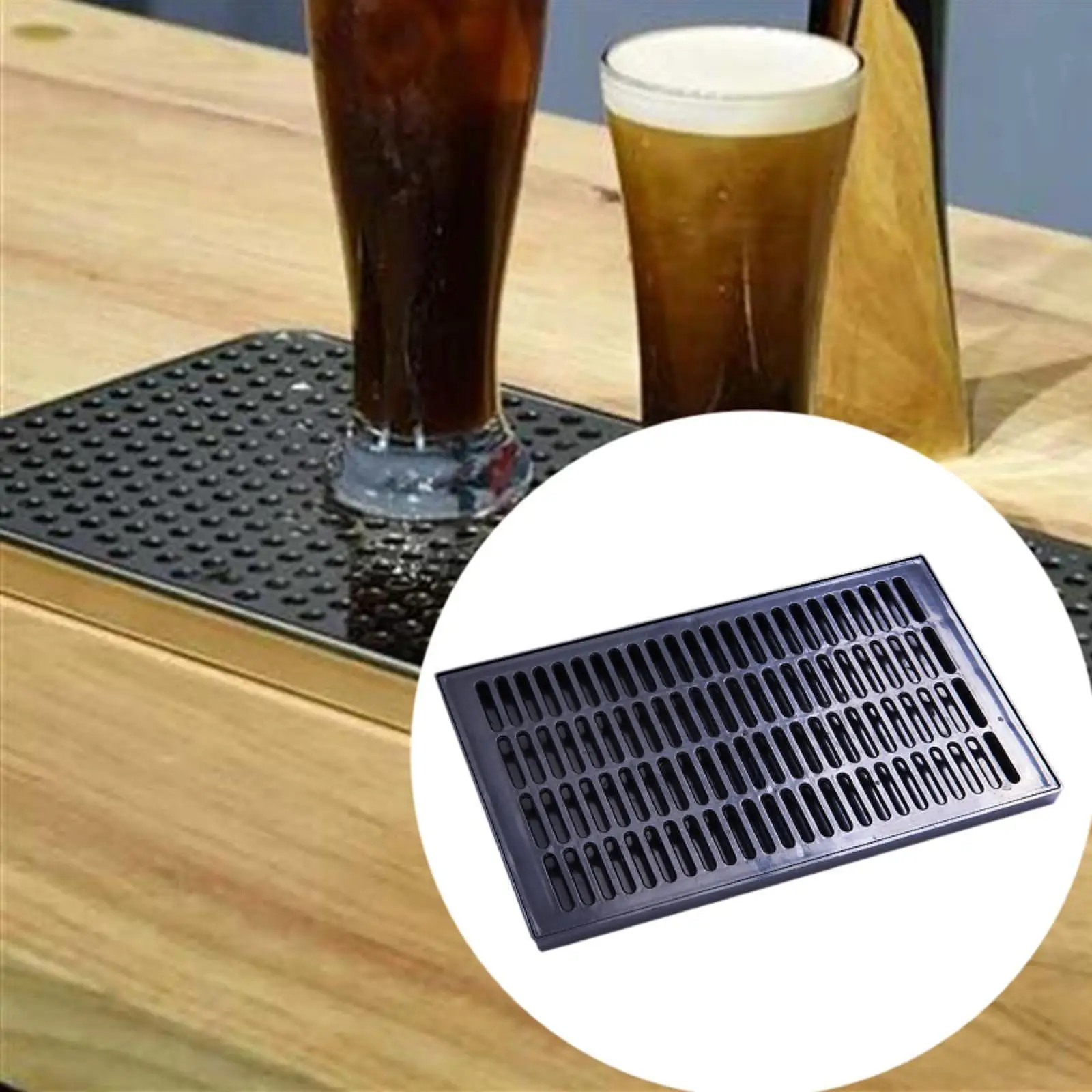 Beer Drip Tray Detachable Easy Clean Easy Carrying Stainless Steel Keg Drip Tray