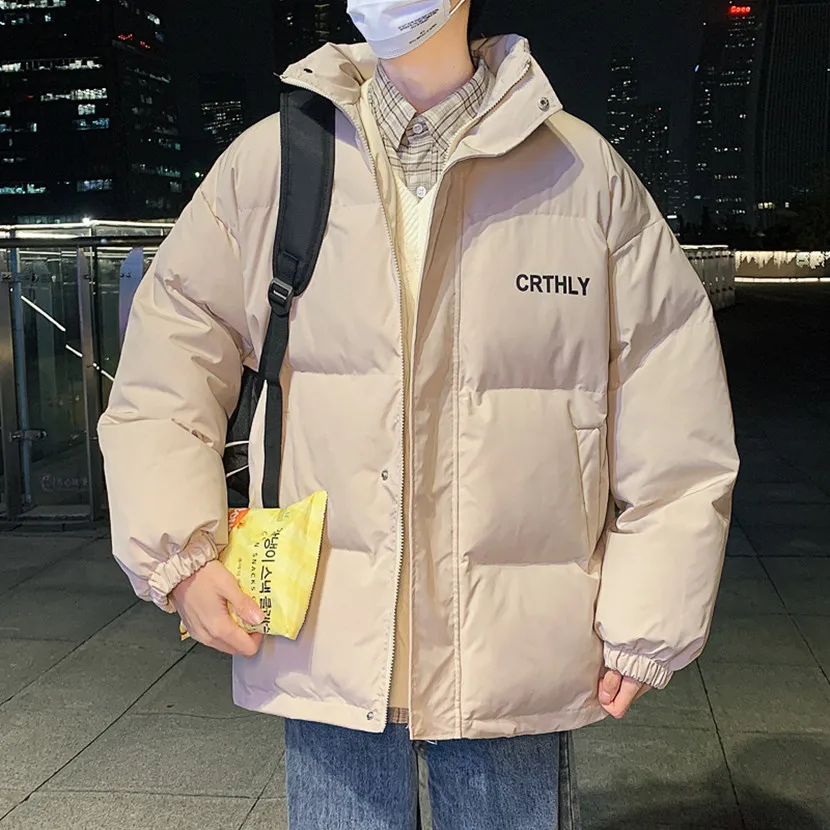 

Утепленная хлопковая куртка свободного кроя для пар, мужское пальто, теплая повседневная зимняя верхняя одежда, модный бренд