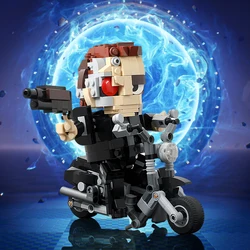 MOC Mechanical Terminator T-800 Building Blocks Model Riding A Motorcycle T 800 Battle Robot DIY Model Brick Toys Birthday Gifts