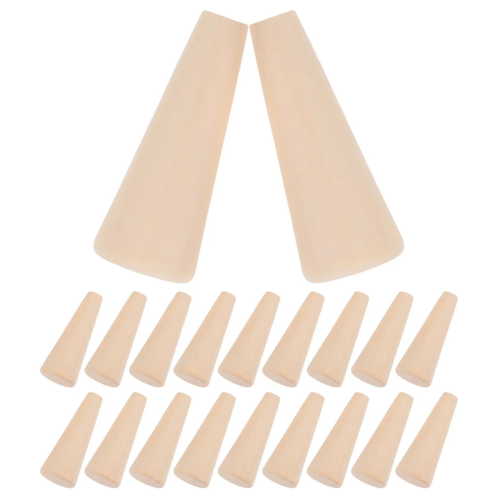 20Pcs Cone Ring Holder Natural Wood Jewelry Display Stand Minimalist Design for Store Counter Photo Shoot Personal Collection