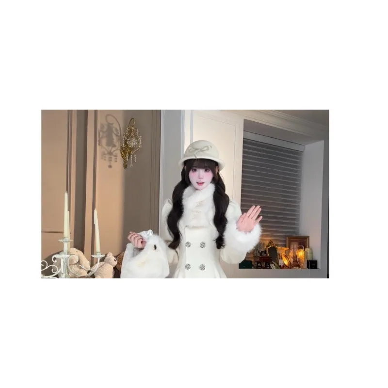 الشتاء الملابس النسائية جو تنورة كبيرة معطف صغير مزاجه الخصر إغلاق سميكة معطف دافئ المرأة سترات اجتماعية