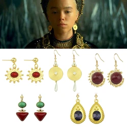 American Drama Character Matching Earrings Princess Rhaenyra Fashion Earring for Fans Girl Women Chrismats Gifts