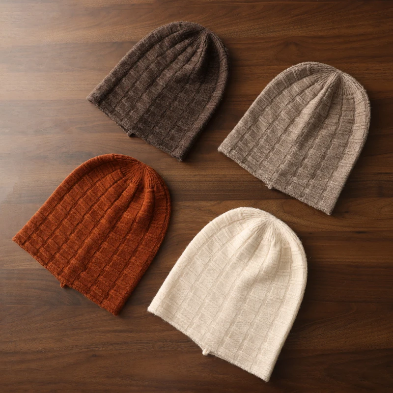 النساء 100% الكشمير الخالص شبكة قبعة متماسكة شتاء دافئ لينة أنيق تنوعا محكم خفيفة الوزن الطقس البارد التبعي #2