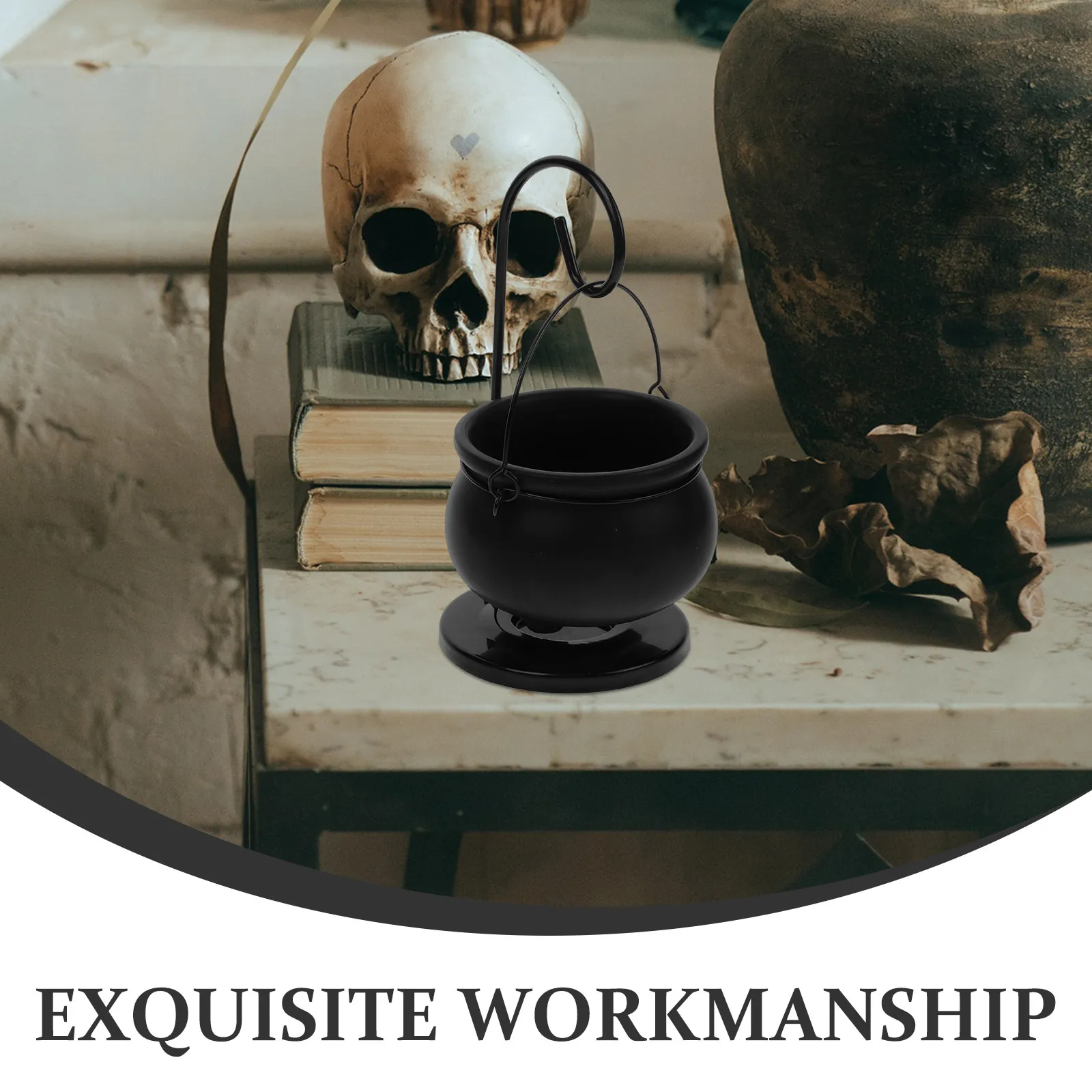 Hanging Cauldron Oil Burner Ceramic Wax Melt Warmer Aroma Diffuser with Iron Stand for Home Relaxation Gift