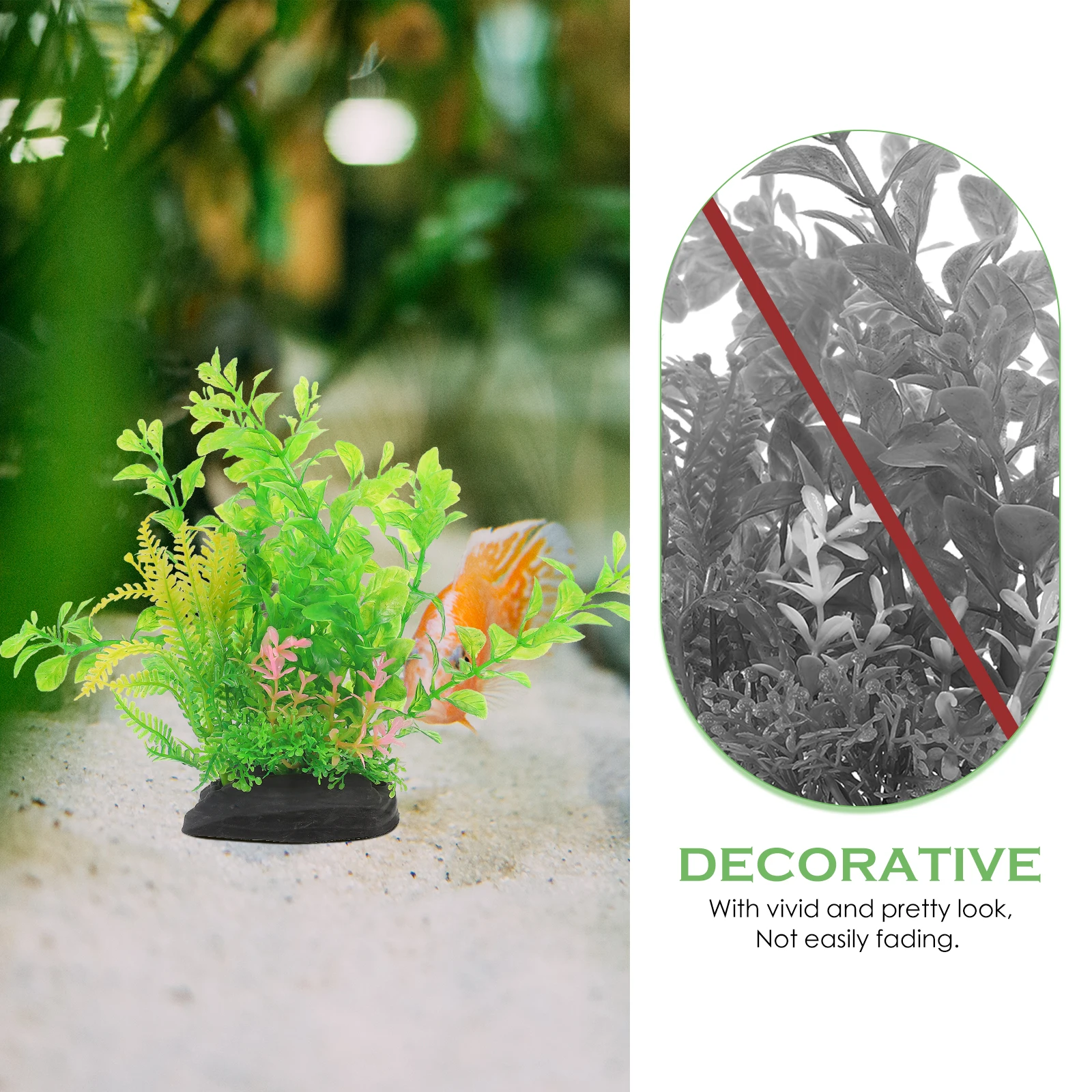 

2Pcs Aquarium Fish Tank Landscaping Artificial Plants Plastic Decor Lifelike Realistic Aquatic Accessories
