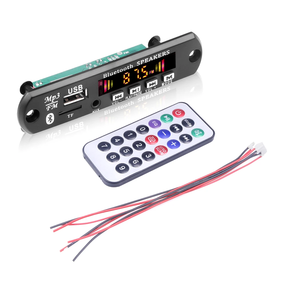 DC 5V 6W 증폭기 DIY MP3 디코더 보드 블루투스 5.0 자동차 MP3 플레이어 USB 녹음 모듈 FM AUX 라디오 스피커 핸즈프리