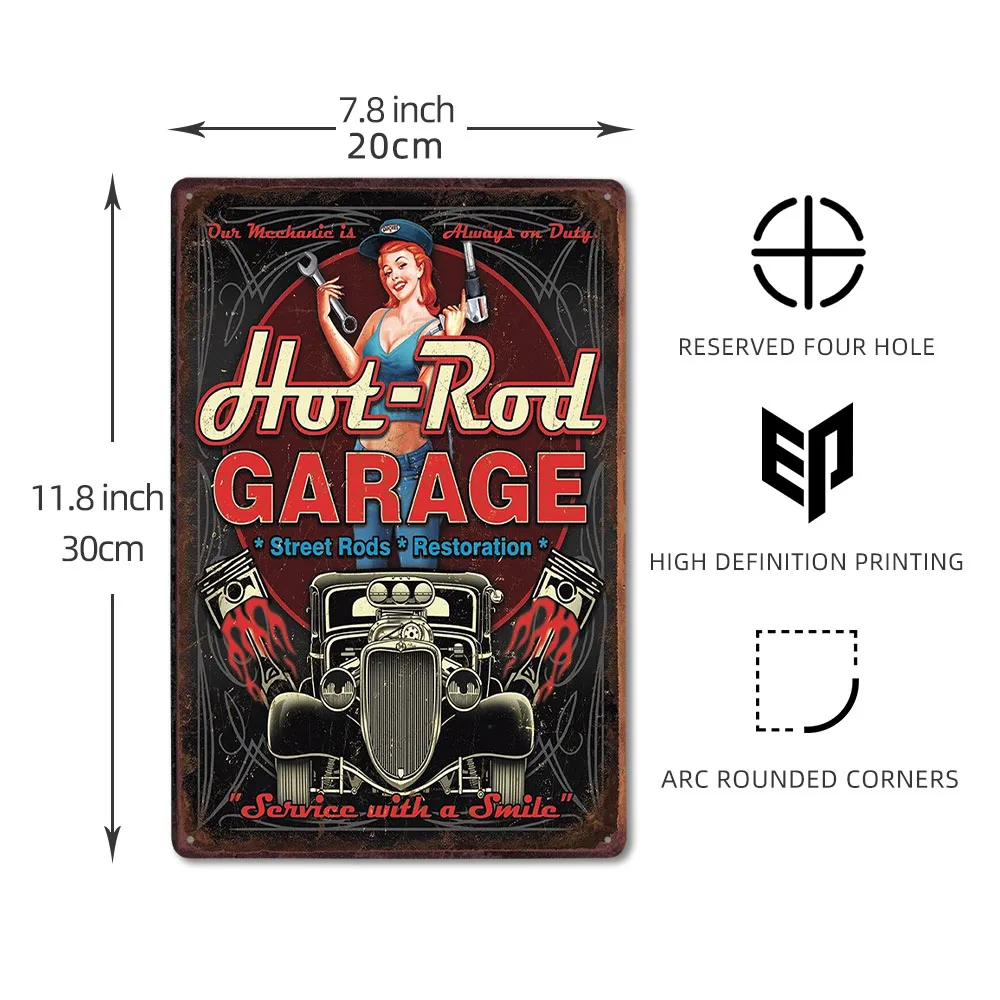 الرجعية سيارة معدن القصدير علامات خمر المرآب اللوحات بار مقهى غرفة الديكور 8x12 بوصة