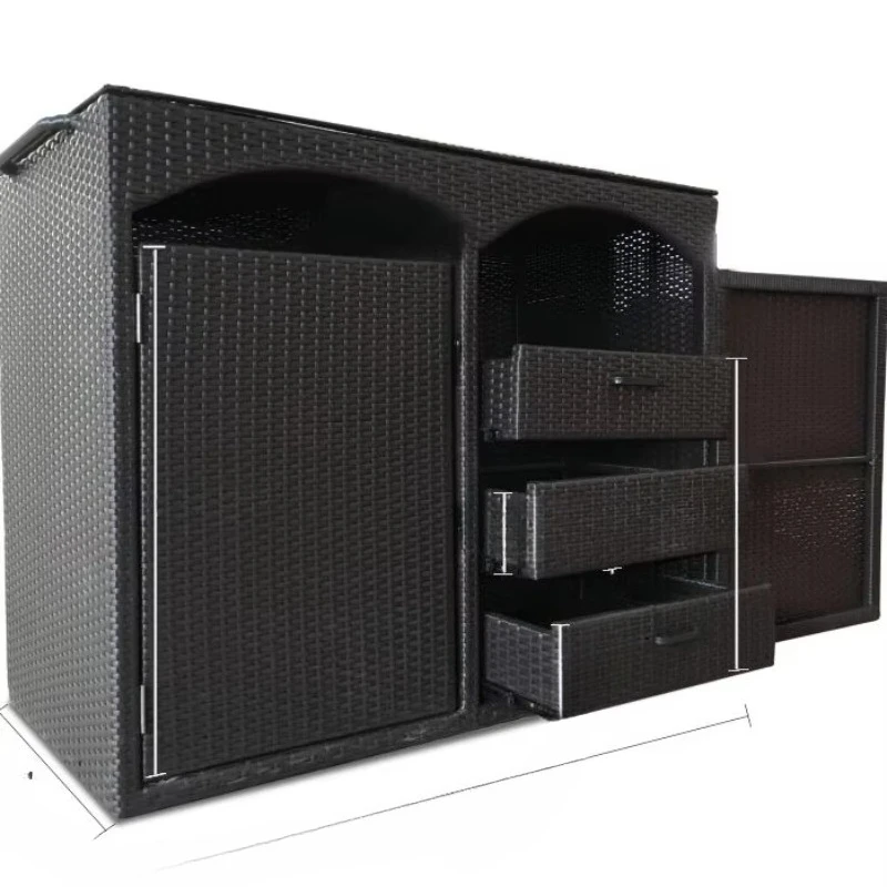 

Pool furniture Waterproof outdoor poolside service cabinet car Hotel knife and fork storage cart with drawers