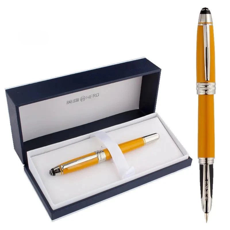 

Hero 10K Gold H73 Fountain Pen F 0.5mm Ink Pen Business Office Daily Writing Smooth for Men and Women Stationery Supplies Gift