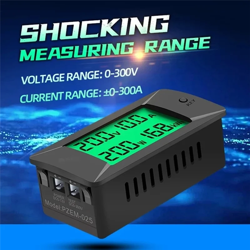 Digitalvoltage Current Meter Power Detector Voltage Detector Monitor Tester DC0-300V 300A LCD Power Meter PZEM-025