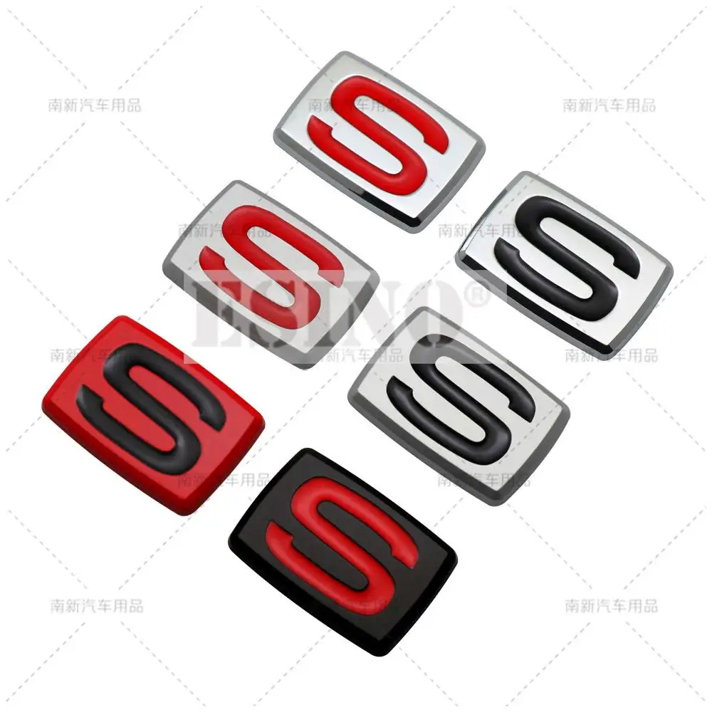 Car Styling 3D S Performance Logo Metal Zinc Aloy Badge Body Adhesive Emblem Decorative Sticker Decal