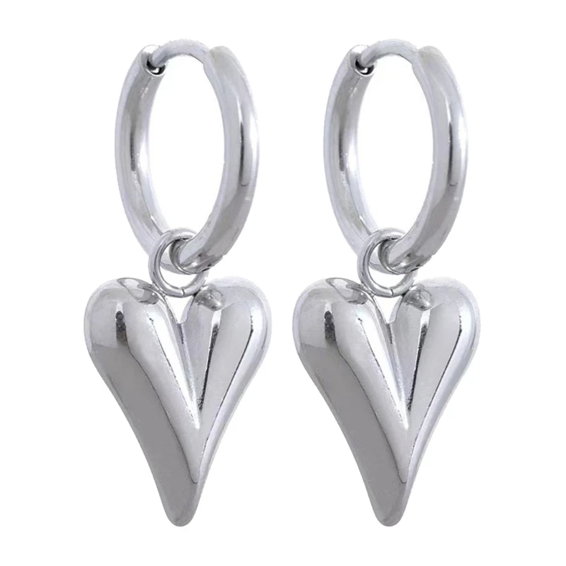 Love Heart Earrings for Women Huggie Hoop Earrings Accessory Comfortable Ear Adornments Party Jewelry