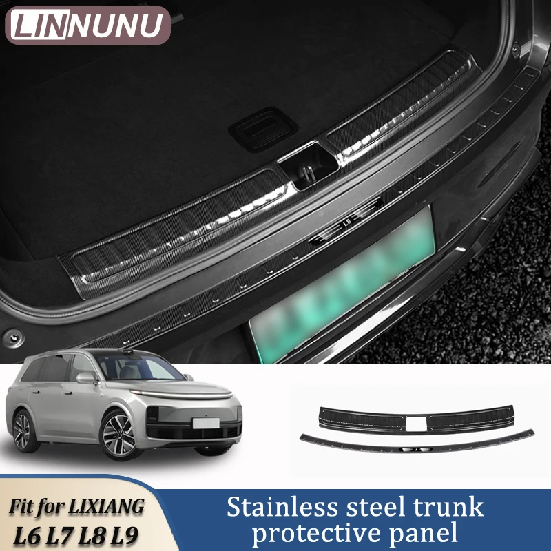 Linnunu Fit for Lixiang L6 L7 L8 L9 Car Decoration Supplies Trunk Sill Strip Rear Guard Trunk Decorative Guard Strip Trunk Anti-Scratch Stainless Steel Protective Sticker Anti-Scratch Wear-Resistant Modification