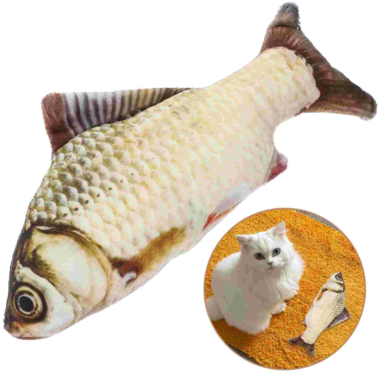 

20cm Creative Fish Shape Toy Cat Playing Plush Stuffed Toy Home Decor Gifts without Zipper (Grass Carp)