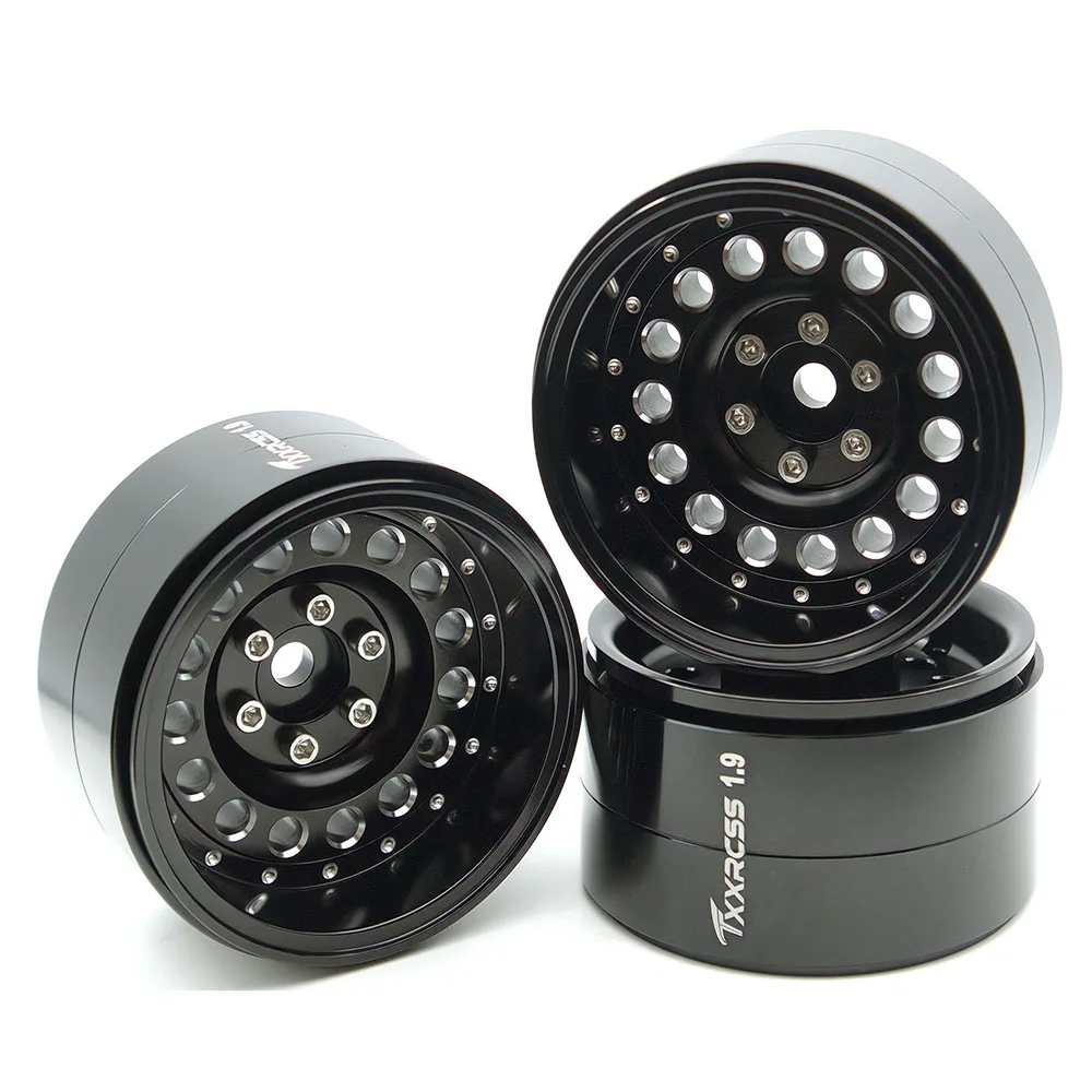 TxxRcss RC 1.9 Inch Beadlock Wheels Negative Offsets 10mm Rims Hex 12mm Aluminum Wheel for TRX4 TRX6 SCX10 Gen8 1/10 RC Crawler
