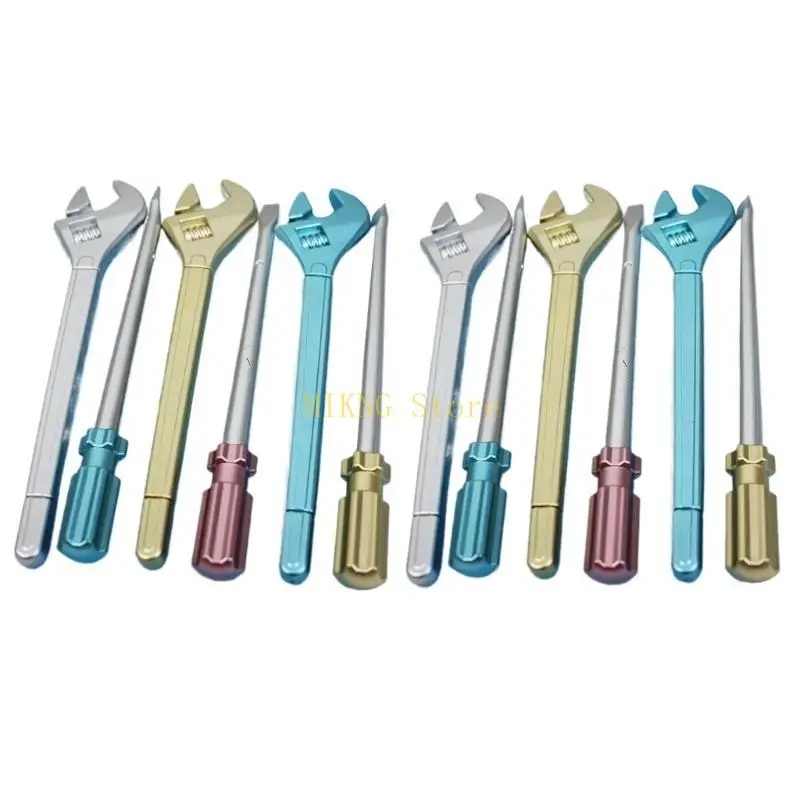 12개입 신기한 젤 펜 드라이버 렌치 모양 젤 펜 재미있는 필기구 학생용 남녀 공용 수업 보상 베스트 세일