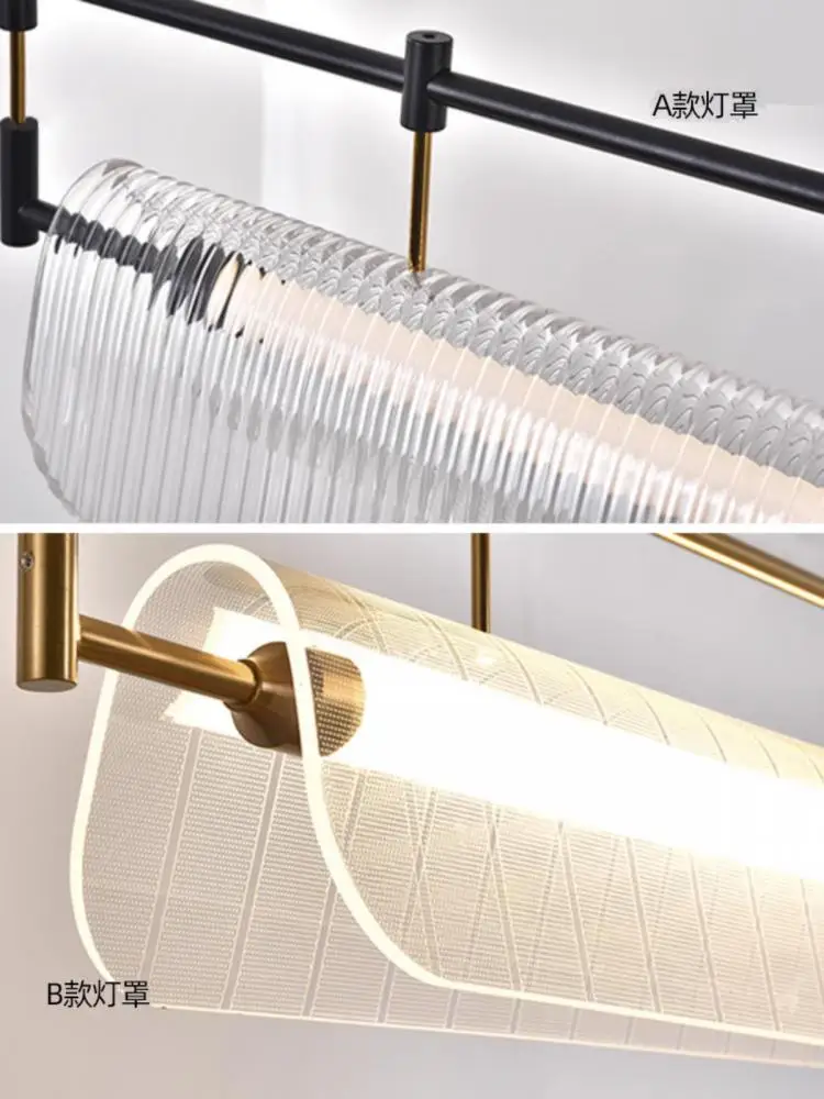 New Minimalist Modern Living Room Dining Table Long Chandelier Creative Nordic Study Office Lighting Home Lamps