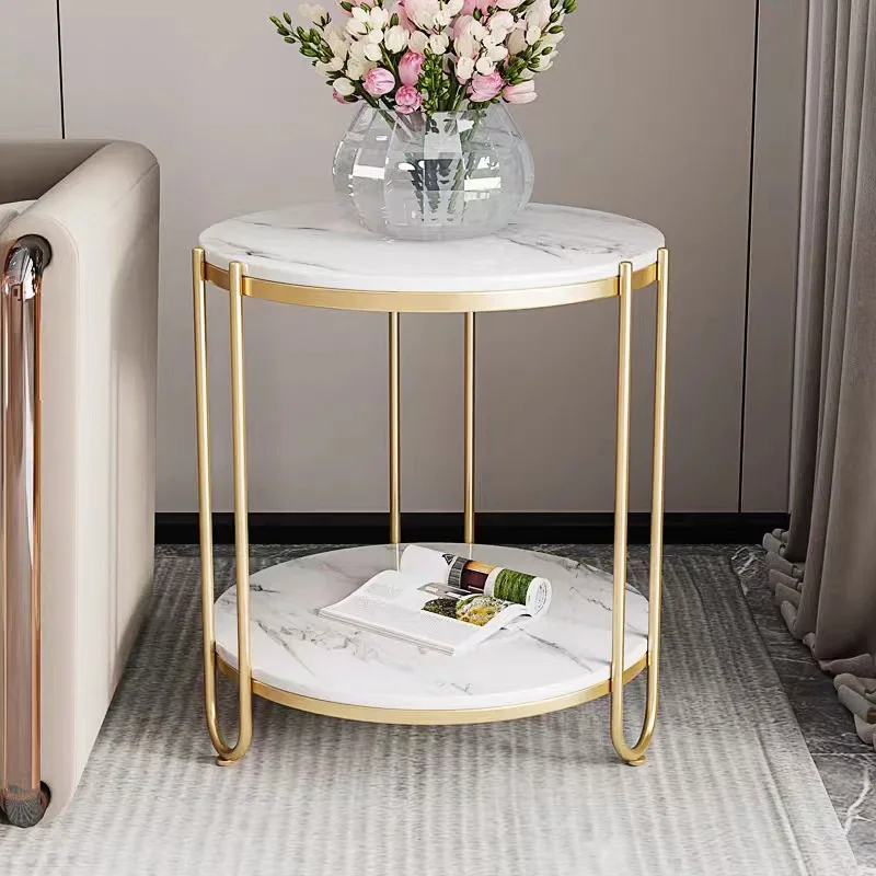 ✓x-Nordic Metal Coffee Bedside Sofa Tea Table Modern Living Room Round Corner Marble Side Table*