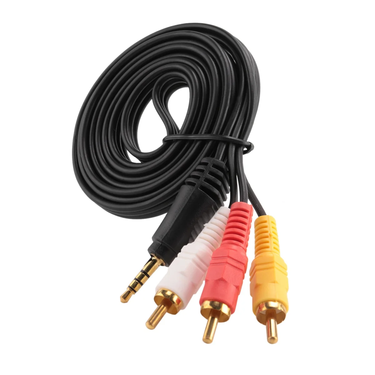 Cable de extensión AV adaptador macho a 3 RCA, enchufe de 3,5mm, 4,9 pies, para TV, VCD, DVD