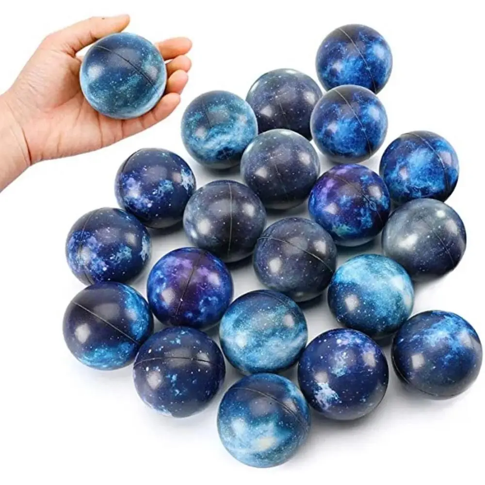 1Pcs 6.3CM Foam PU Galaxy Blue Starry Sky Ball Space Planet Ball Kids Early Learning Supplies Kid Educational Toys Birthday Gift