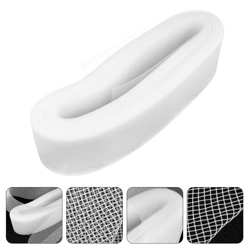 

1 Roll Fishbone Elastic Mesh Marabou Fine Texture Crinolette Material for Wedding Dress Headwear Sewing Craft Decorations