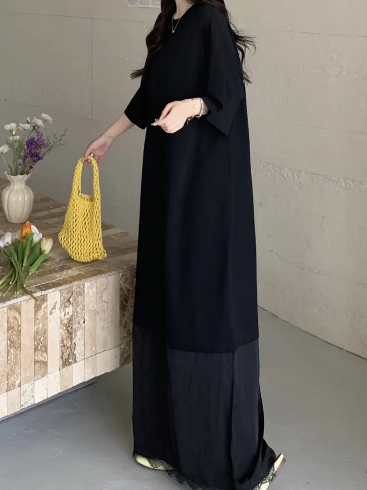 Plus Size Print Letter T Shirt Dress Women Round Neck Short Sleeve Woman Dress Elegant Vintage Loose Ladies Dresses Vestidos